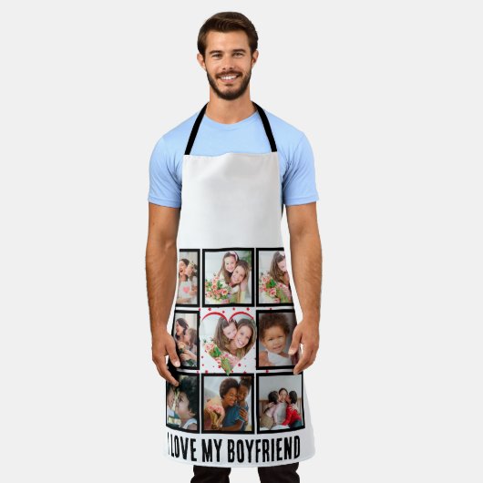Custom Niedlich I Liebe meinem Freund 9 Foto Colla Schürze (Getragen)