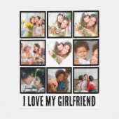 Custom Niedlich I Liebe meiner Freundin 9 Foto Col Fleecedecke (Vorderseite)