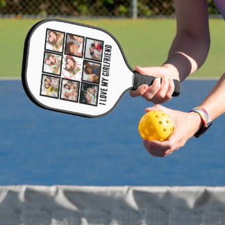 Custom Niedlich I Liebe meiner Freundin 9 Foto Col Pickleball Schläger