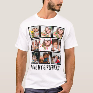 Custom Niedlich I Liebe meiner Freundin 9 Foto Col T-Shirt