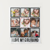 Custom Niedlich I Liebe meiner Freundin 9 Foto Col Wandteppich (Vorderseite)