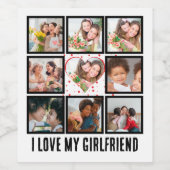 Custom Niedlich I Liebe meiner Freundin 9 Foto Col Weinetikett (Einzelnes Label)