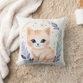 Custom Niedlich Kitten Pillow Boho Floral Design - Kissen (Decke)