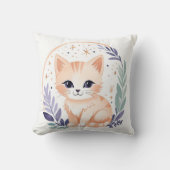 Custom Niedlich Kitten Pillow Boho Floral Design - Kissen (Vorderseite)