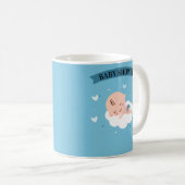 CUSTOM Niedlich Light Blue Baby Dusche Kaffeetasse (VorderseiteRechts)
