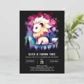 Custom Niedlich Lion Birthday Einladung (Stehend Vorderseite)