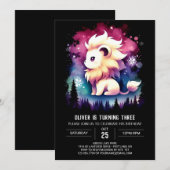 Custom Niedlich Lion Birthday Einladung (Vorne/Hinten)