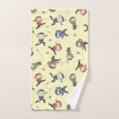 Custom Niedlich Ninja Muster Green Blue Orange Yel Badhandtuch Set (Handtuch)