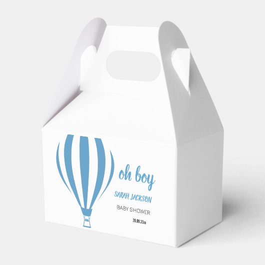 Custom Niedlich Oh Boy Hot Air Ballon Babydusche Geschenkschachtel (Vorderseite)