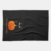 Custom Niedlich Orange Black Cat & Pumpkin Hallowe Geschirrtuch (Horizontal)