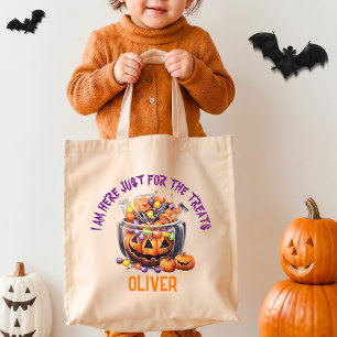Custom Niedlich Orange Lila Pumpkin Halloween Leck Tragetasche
