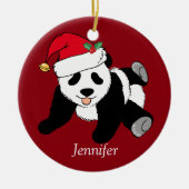 Custom Niedlich Panda Bär Kinder Rot Keramikornament (Vorne)