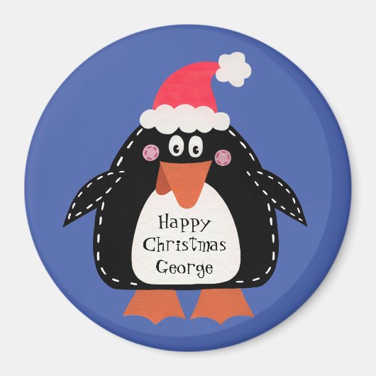Custom Niedlich Penguin Weihnachts-Kleine Geschenk Magnet (Vorne)
