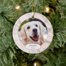 Custom Niedlich Pet Foto 1. Weihnachten auf Imitat Keramik Ornament