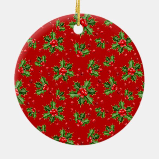 Custom Niedlich Pet Foto 1. Weihnachtsfest auf Hol Keramik Ornament (Hinten)