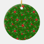 Custom Niedlich Pet Foto 1. Weihnachtsfest auf Hol Keramik Ornament (Hinten)