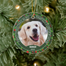 Custom Niedlich Pet Foto 1. Weihnachtsfest auf Hol