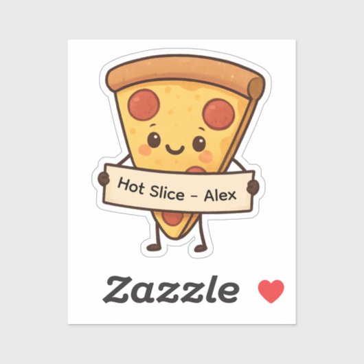 Custom Niedlich Pizza Slice Sticker - Personalisie (Blatt)