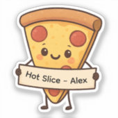 Custom Niedlich Pizza Slice Sticker - Personalisie (Vorderseite)