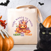 Custom Niedlich Pumpkin Fun Spooky Halloween Candy Tragetasche
