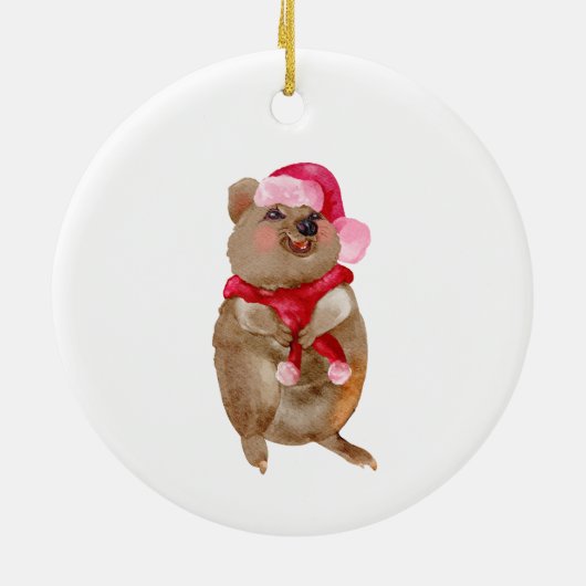 Custom Niedlich Quokka Aussie Christmas Keramik Ornament (Hinten)