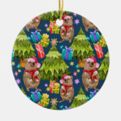Custom Niedlich Quokka Blue Weihnachts Keramik Orn Ornament (Vorne)