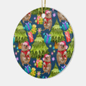 Custom Niedlich Quokka Blue Weihnachts Keramik Orn Ornament (Links)