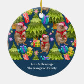 Custom Niedlich Quokka Blue Weihnachts Keramik Orn Ornament (Hinten)