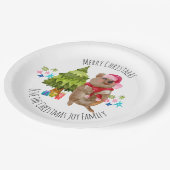 Custom Niedlich Quokka Weihnachten Pappteller (Schrägansicht)