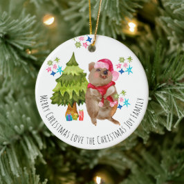 Custom Niedlich Quokka Weihnachts-Keramik Ornament