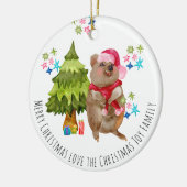 Custom Niedlich Quokka Weihnachts-Keramik Ornament (Links)