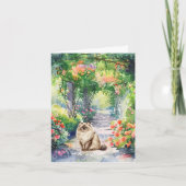Custom Niedlich Ragdoll Cat Summer Garden Geburtst Karte (Vorderseite)