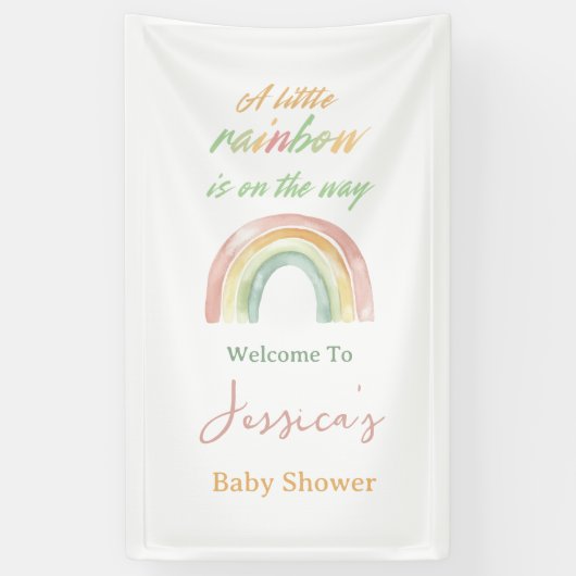 Custom Niedlich Rainbow Baby Dusche Willkommen Banner (Vertikal)
