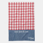 Custom Niedlich Red & White Karo Blue Denim Geschirrtuch (Vertikal)