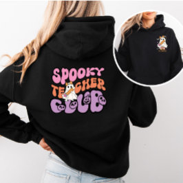 Custom Niedlich Retro Spooky Ghost Teacher Club Hoodie