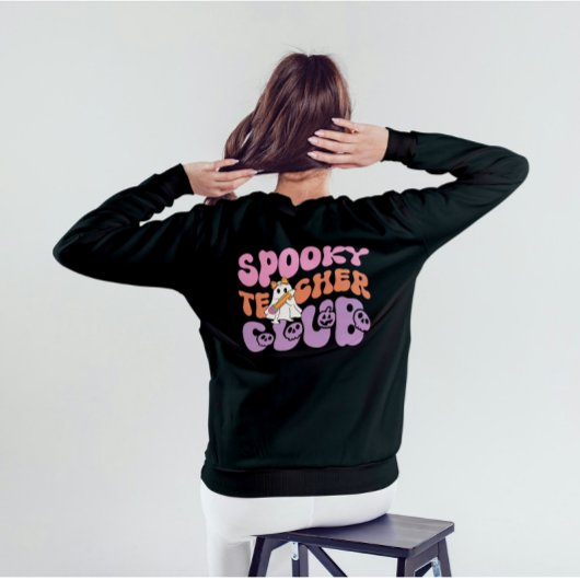 Custom Niedlich Retro Spooky Ghost Teacher Club Sweatshirt