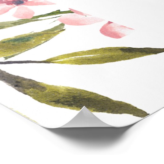 Custom Niedlich rosa Blumengrün Happy Retirement Poster (Ecke)