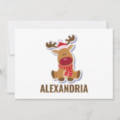 Custom niedlich Rudolph Rentier Weihnachtsmann Cla Dankeskarte (Vorderseite)