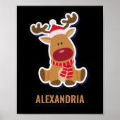 Custom niedlich Rudolph Rentier Weihnachtsmann Cla Poster (Vorne)