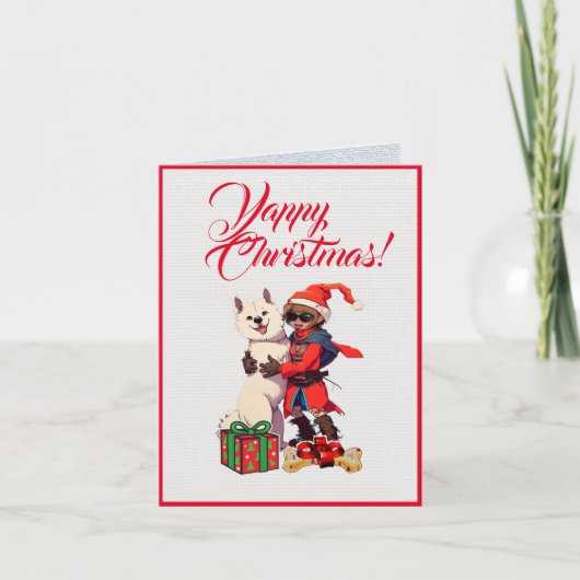 Custom Niedlich Samoyed Dog mit kleinen Mädchen We Karte (Vorderseite)