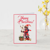 Custom Niedlich Samoyed Dog mit kleinen Mädchen We Karte (Gelbe Blume)