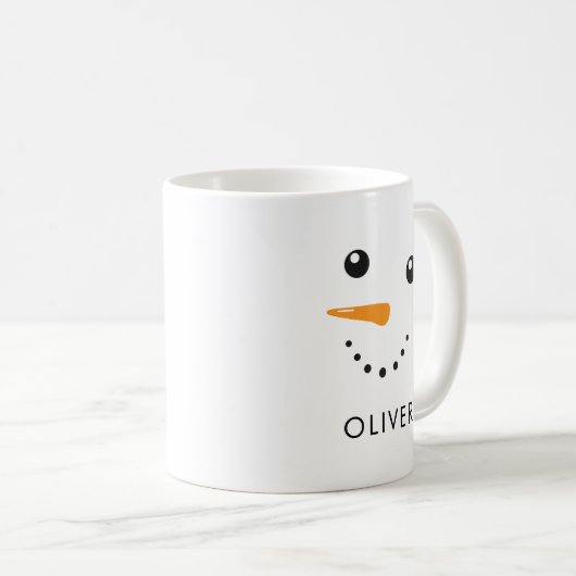 Custom Niedlich Snowman Face Classic Tasse (VorderseiteRechts)