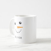 Custom Niedlich Snowman Face Classic Tasse (Vorderseite Links)