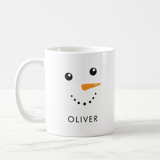 Custom Niedlich Snowman Face Classic Tasse (Links)