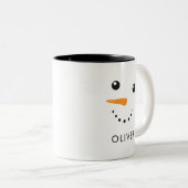 Custom Niedlich Snowman Face Tasse (VorderseiteRechts)
