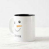 Custom Niedlich Snowman Face Tasse (Vorderseite Links)