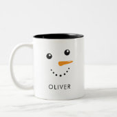Custom Niedlich Snowman Face Tasse (Links)