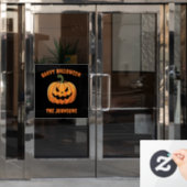 Custom Niedlich & Spooky Pumpkin glücklich Hallowe Fensteraufkleber (Büro Tür)