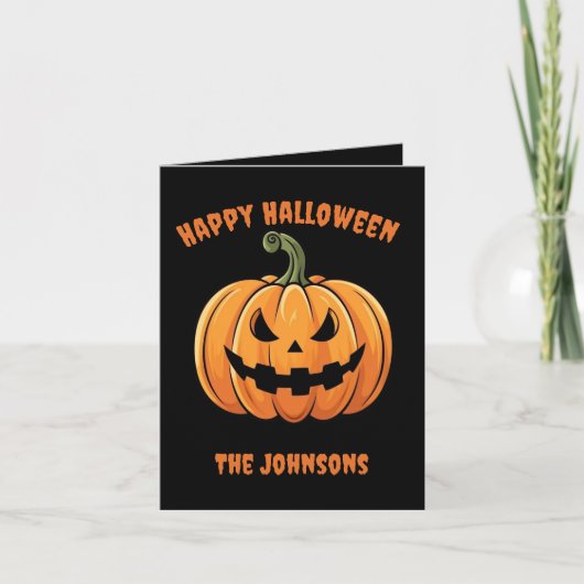 Custom Niedlich & Spooky Pumpkin glücklich Hallowe Karte (Vorderseite)