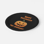 Custom Niedlich Spooky Pumpkin glücklich Halloween Pappteller (Schrägansicht)